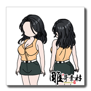 现代女性站坐跪背面带走路和多种动作组合04【版权素材】