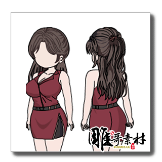 现代女性站坐跪背面带走路和多种动作组合03【版权素材】