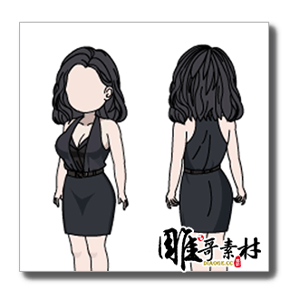现代女性站坐跪背面带走路和多种动作组合02【版权素材】